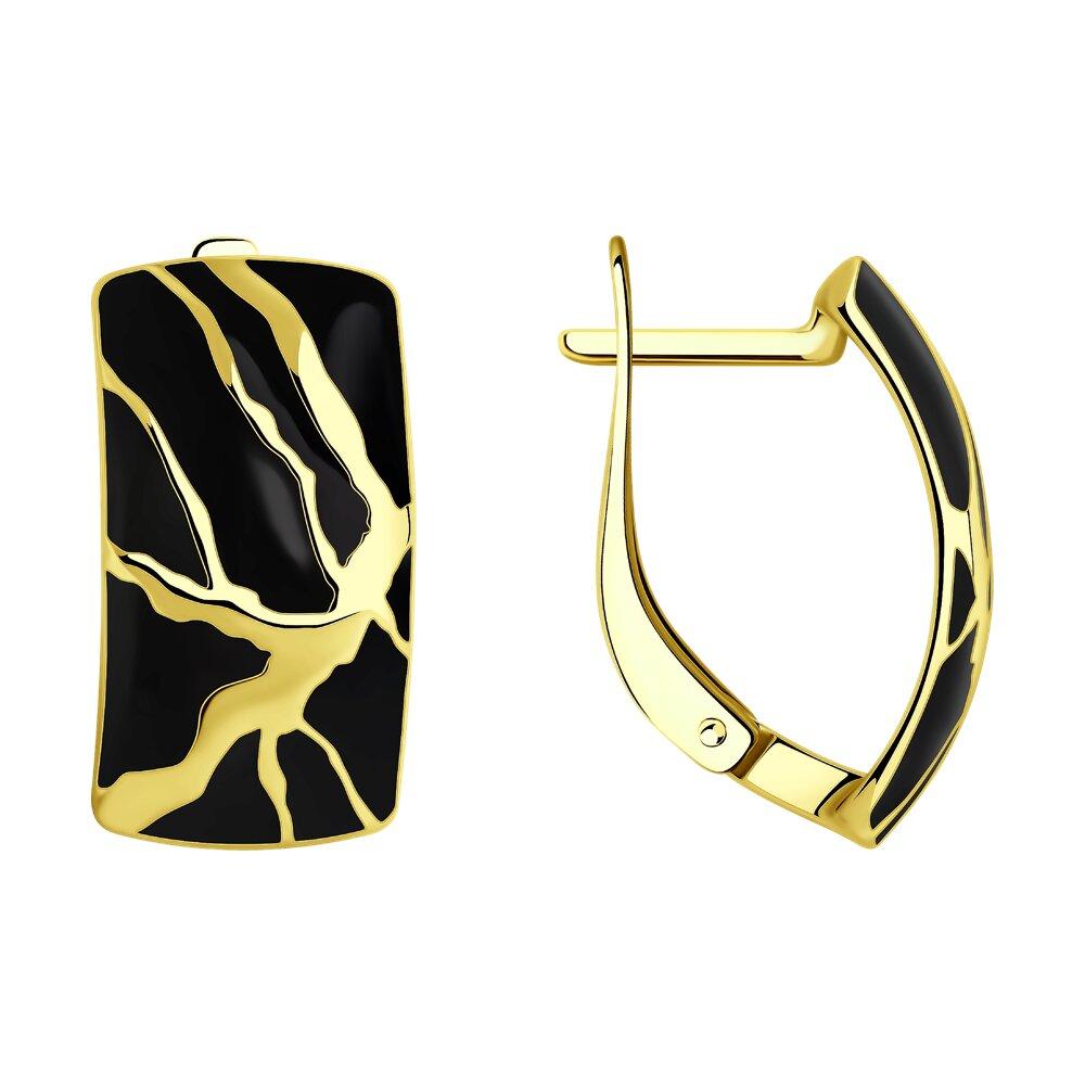 Серьги из золочёного серебра с эмалью - видео на модели