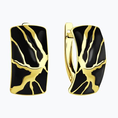 Серьги из золочёного серебра с эмалью из серебро — вид 2