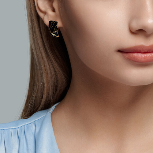 Серьги из золочёного серебра с эмалью из серебро — вид 3