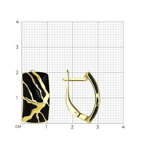 Серьги из золочёного серебра с эмалью из серебро — вид 4