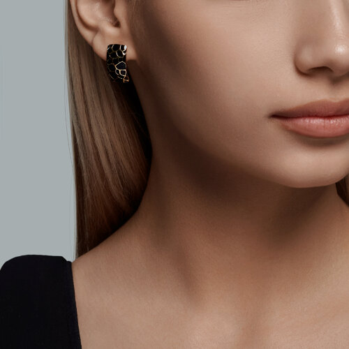 Серьги из золочёного серебра с эмалью из серебро — вид 3