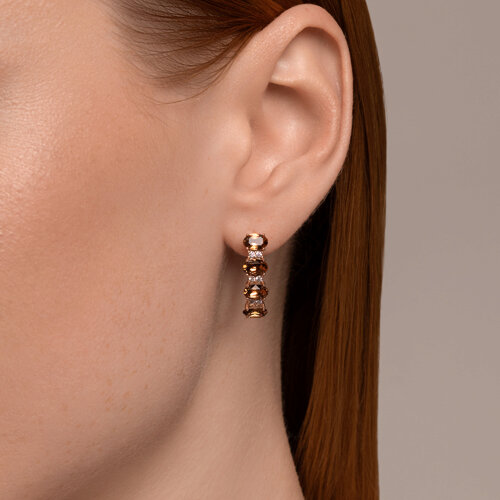 Серьги из золочёного серебра с кристаллами и фианитами из серебро — вид 3