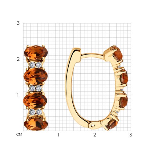 Серьги из золочёного серебра с кристаллами и фианитами из серебро — вид 4