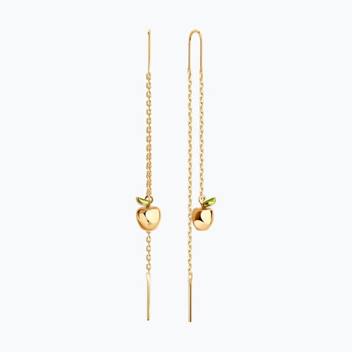 Серьги из золочёного серебра с эмалью из серебро — вид 2