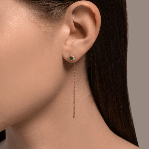 Серьги из золочёного серебра с фианитами из серебро — вид 3