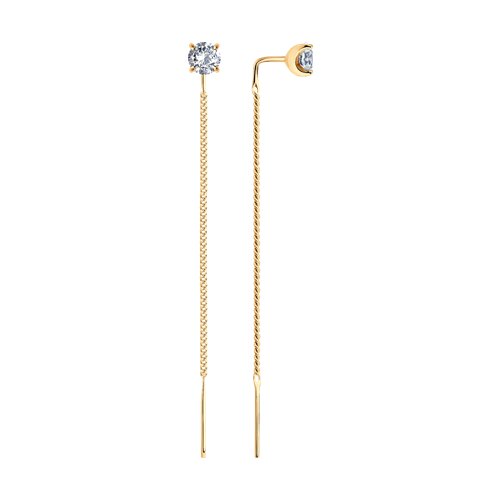 Серьги из серебра с фианитами