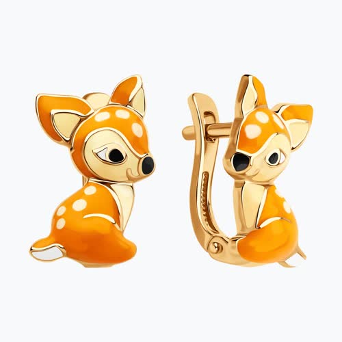 Серьги из золочёного серебра с эмалью из серебро — вид 2