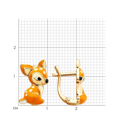 Серьги из золочёного серебра с эмалью из серебро — вид 4