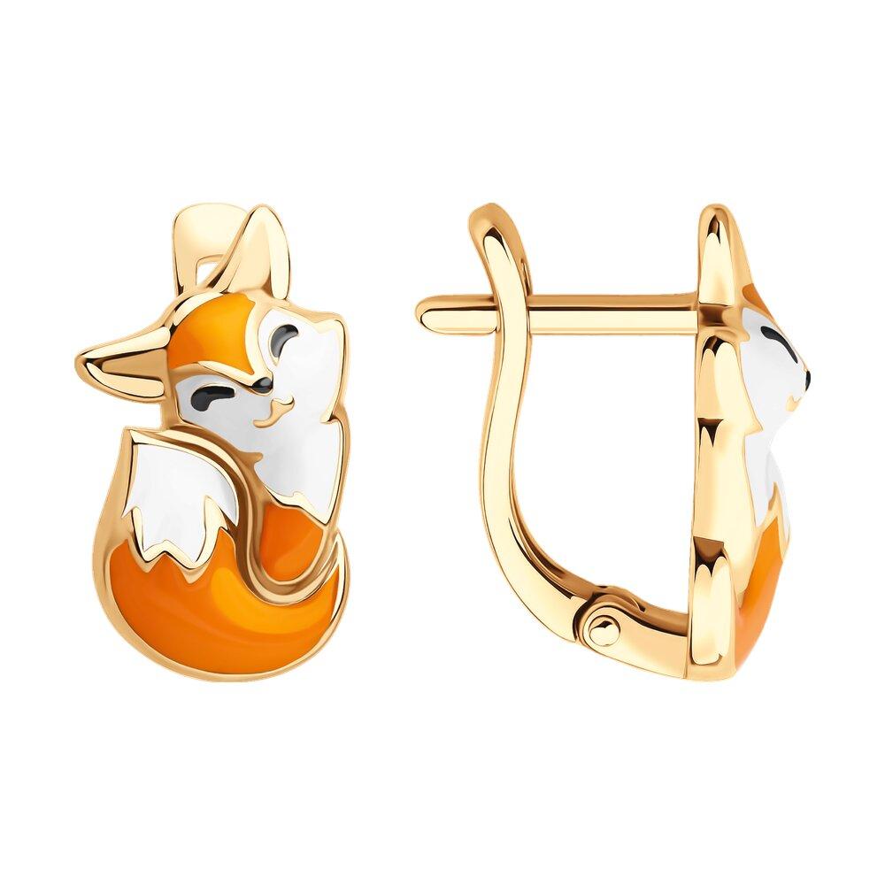 Серьги из золочёного серебра с эмалью - видео на модели