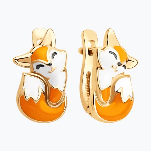 Серьги из золочёного серебра с эмалью из серебро — вид 2