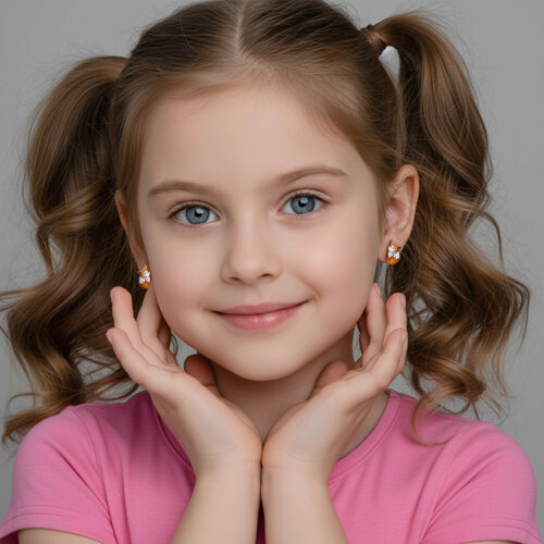 Серьги из золочёного серебра с эмалью из серебро — вид 5