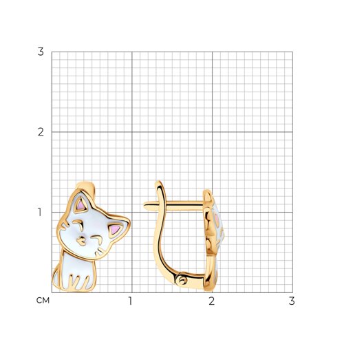 Серьги из золочёного серебра с эмалью из серебро — вид 4