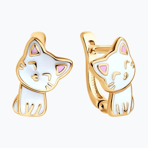 Серьги из золочёного серебра с эмалью из серебро — вид 5