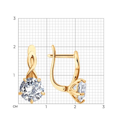 Серьги из золочёного серебра с фианитами из серебро — вид 4