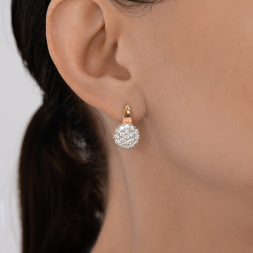 Серьги из золочёного серебра с фианитами из серебро — вид 3