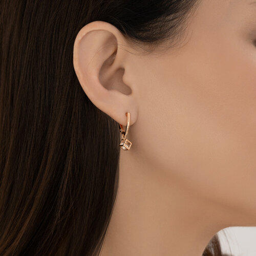 Серьги из золочёного серебра с фианитами из серебро — вид 2