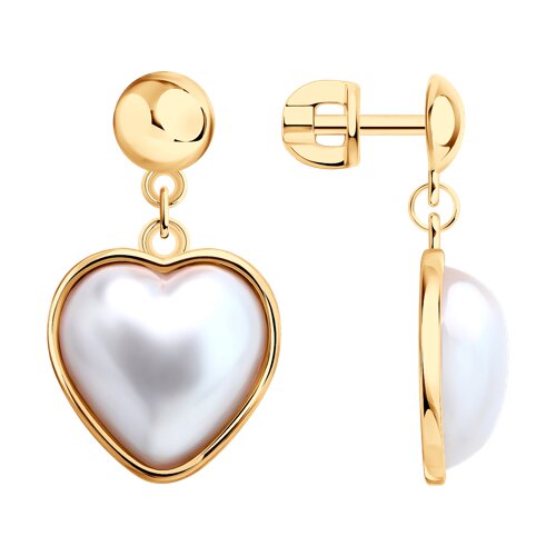 Серьги из золочёного серебра с синтетическим жемчугом - видео на модели