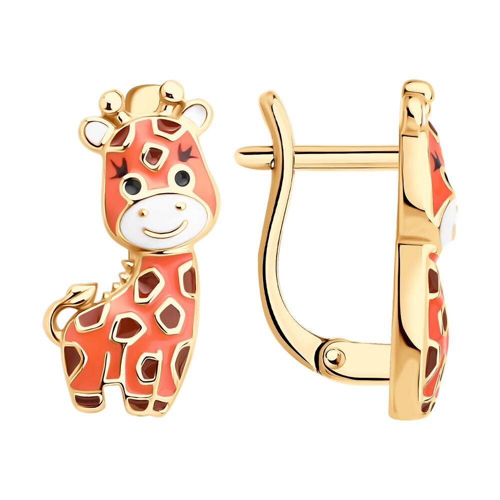 Серьги из золочёного серебра с эмалью - видео на модели