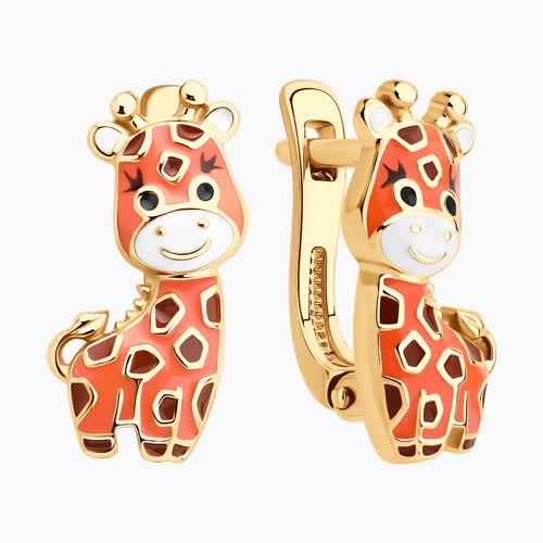 Серьги из золочёного серебра с эмалью из серебро — вид 2