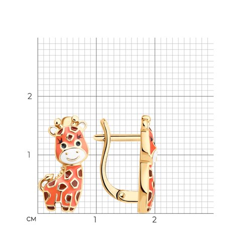 Серьги из золочёного серебра с эмалью из серебро — вид 5