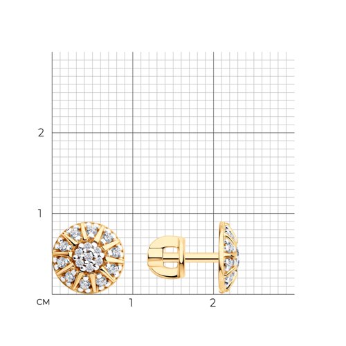 Серьги из золочёного серебра с фианитами из серебро — вид 5
