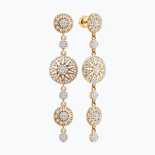 Серьги из золочёного серебра с фианитами из серебро — вид 2