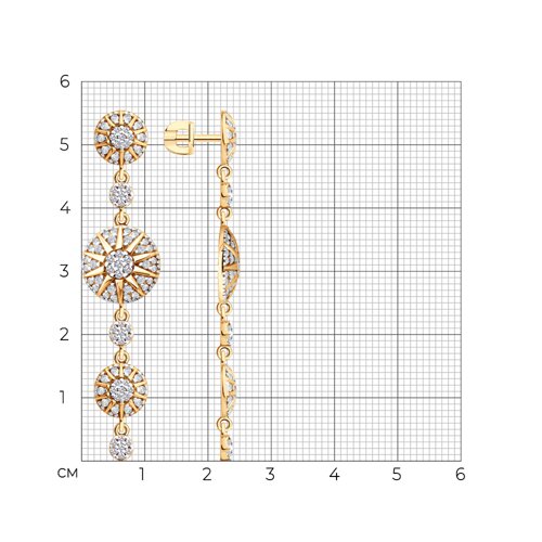 Серьги из золочёного серебра с фианитами из серебро — вид 5