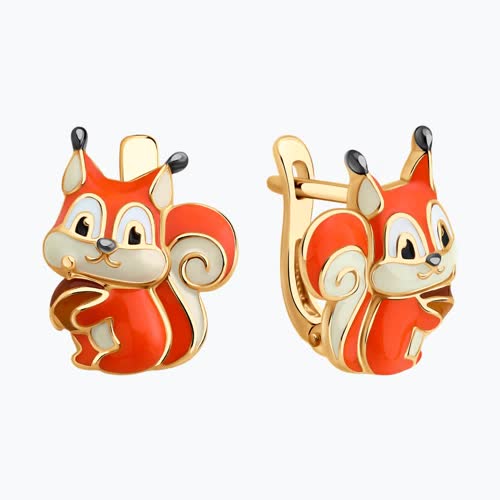 Серьги из золочёного серебра с эмалью из серебро — вид 2