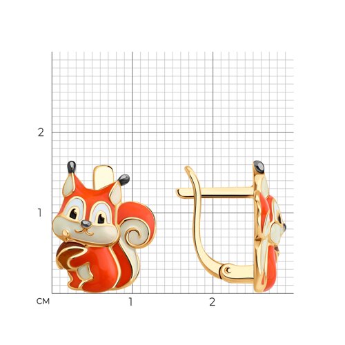 Серьги из золочёного серебра с эмалью из серебро — вид 5