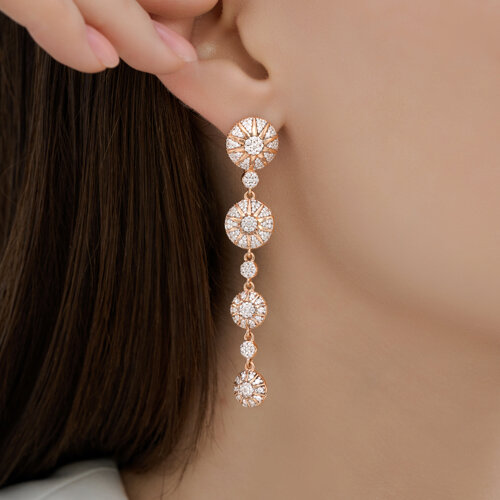 Серьги из золочёного серебра с фианитами из серебро — вид 3