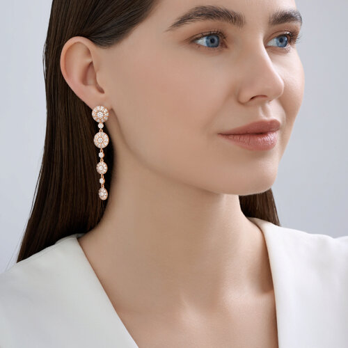 Серьги из золочёного серебра с фианитами из серебро — вид 4