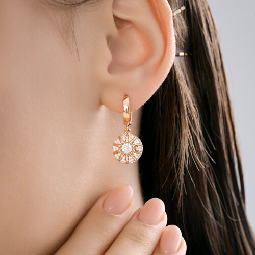 Серьги из золочёного серебра с фианитами из серебро — вид 3