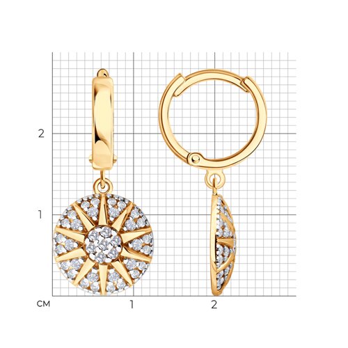 Серьги из золочёного серебра с фианитами из серебро — вид 5