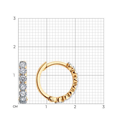 Серьги из золочёного серебра с фианитами из серебро — вид 2