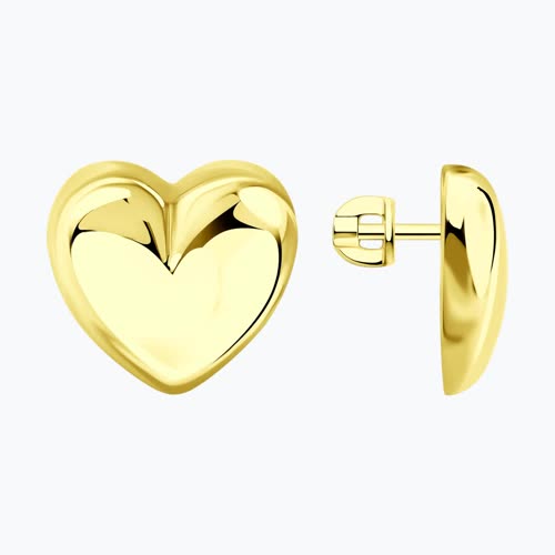 Серьги из золочёного серебра из серебро