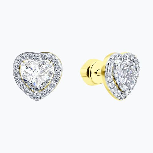 Серьги из золочёного серебра с фианитами из серебро — вид 3