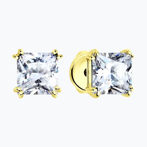 Серьги из золочёного серебра с фианитами из серебро — вид 2