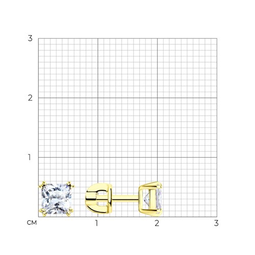 Серьги из золочёного серебра с фианитами из серебро — вид 3