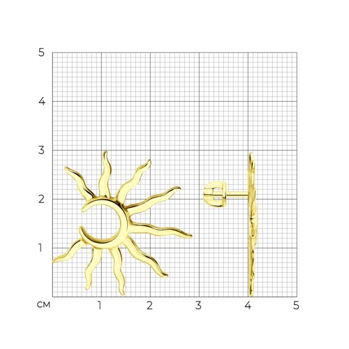 Серьги из золоченого серебра из серебро — вид 5