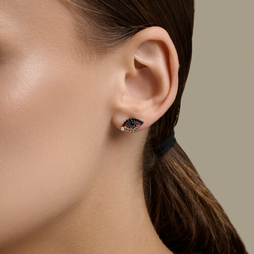 Серьги из золочёного серебра с фианитами из серебро — вид 3