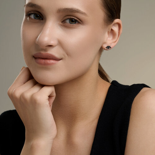 Серьги из золочёного серебра с фианитами из серебро — вид 4