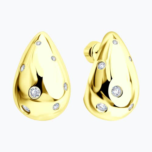 Серьги из золочёного серебра с фианитами из серебро — вид 2