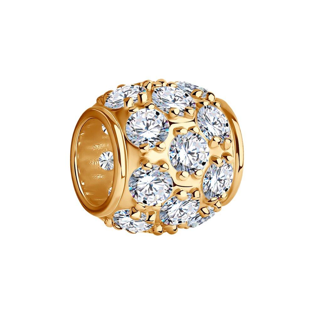 Подвеска-шарм из золочёного серебра с фианитами из серебро