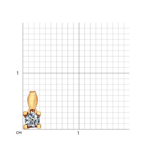 Подвеска из золочёного серебра с фианитом из серебро — вид 2