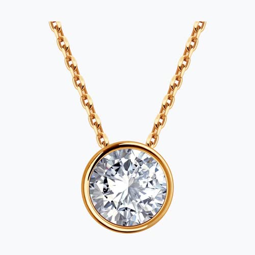 Подвеска из золочёного серебра с фианитом из серебро — вид 2