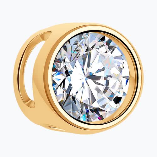 Подвеска из золочёного серебра с фианитом из серебро — вид 3