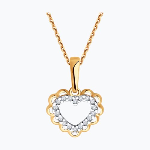 Подвеска из золочёного серебра с фианитами из серебро — вид 2