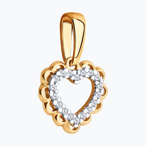 Подвеска из золочёного серебра с фианитами из серебро — вид 3