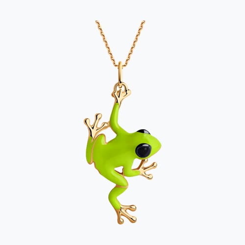 Подвеска из золочёного серебра с эмалью из серебро — вид 2