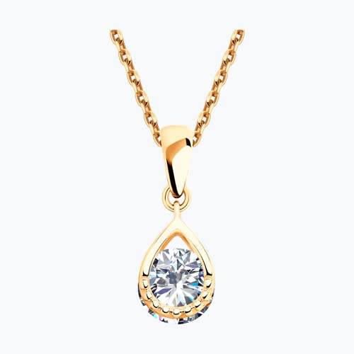 Подвеска из золочёного серебра с фианитами из серебро — вид 4